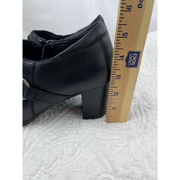 Clarks Bendables Women's Size 9.5M Black Slip On Leather Heels Comfort - Picture 3 of 11